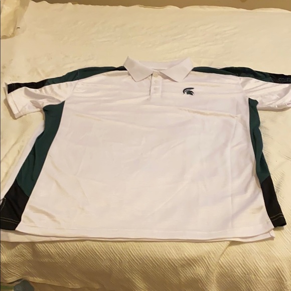 Chillwear XL white polo with MSU Spartan logo - Picture 1 of 8